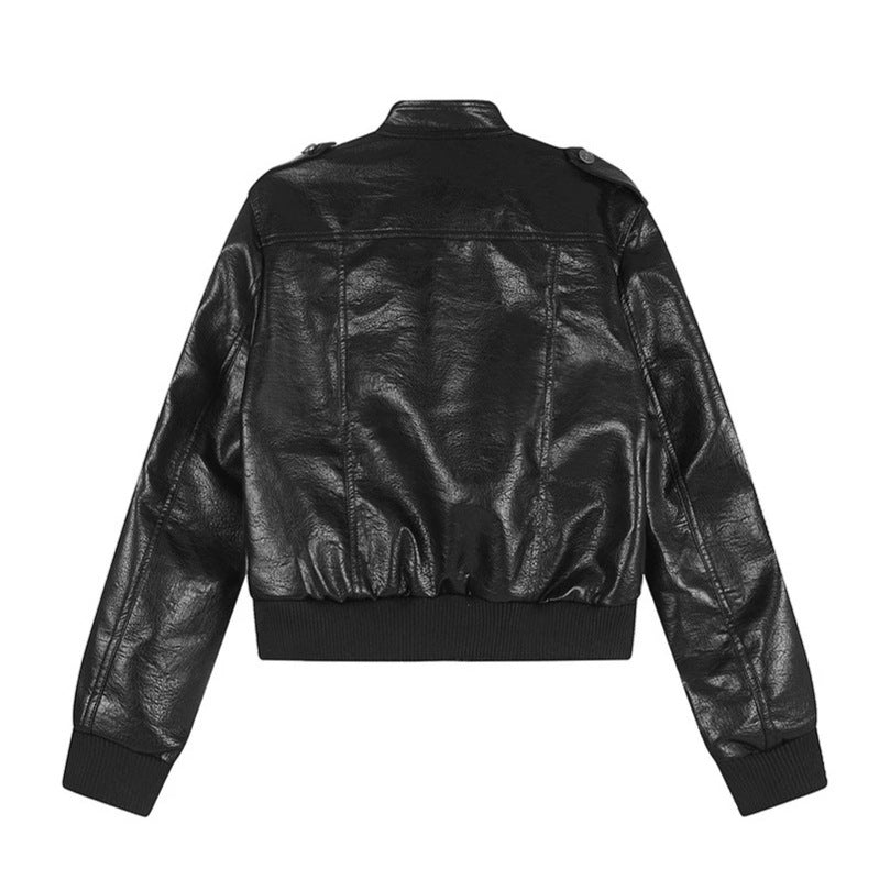 Herren Lederoptik-Bomberjacke Nord Taschen
