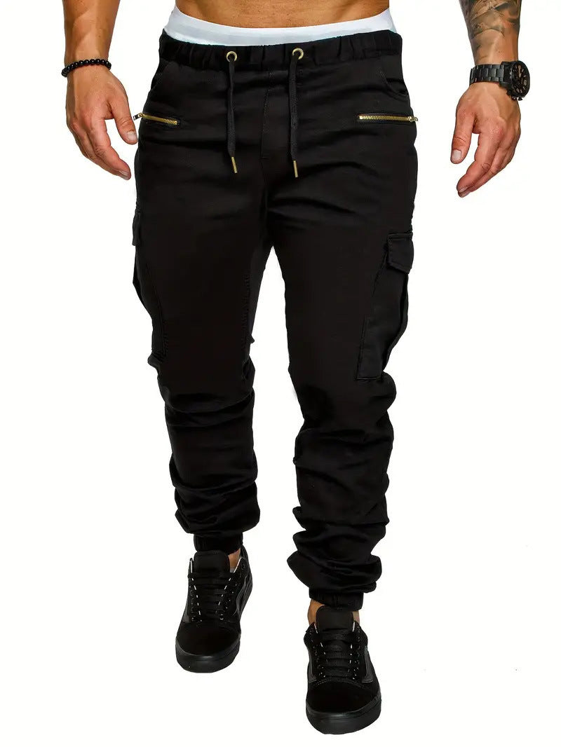 Herren Cargo-Jogginghose mit elastischem Bund und praktischen Reißverschlusstaschen