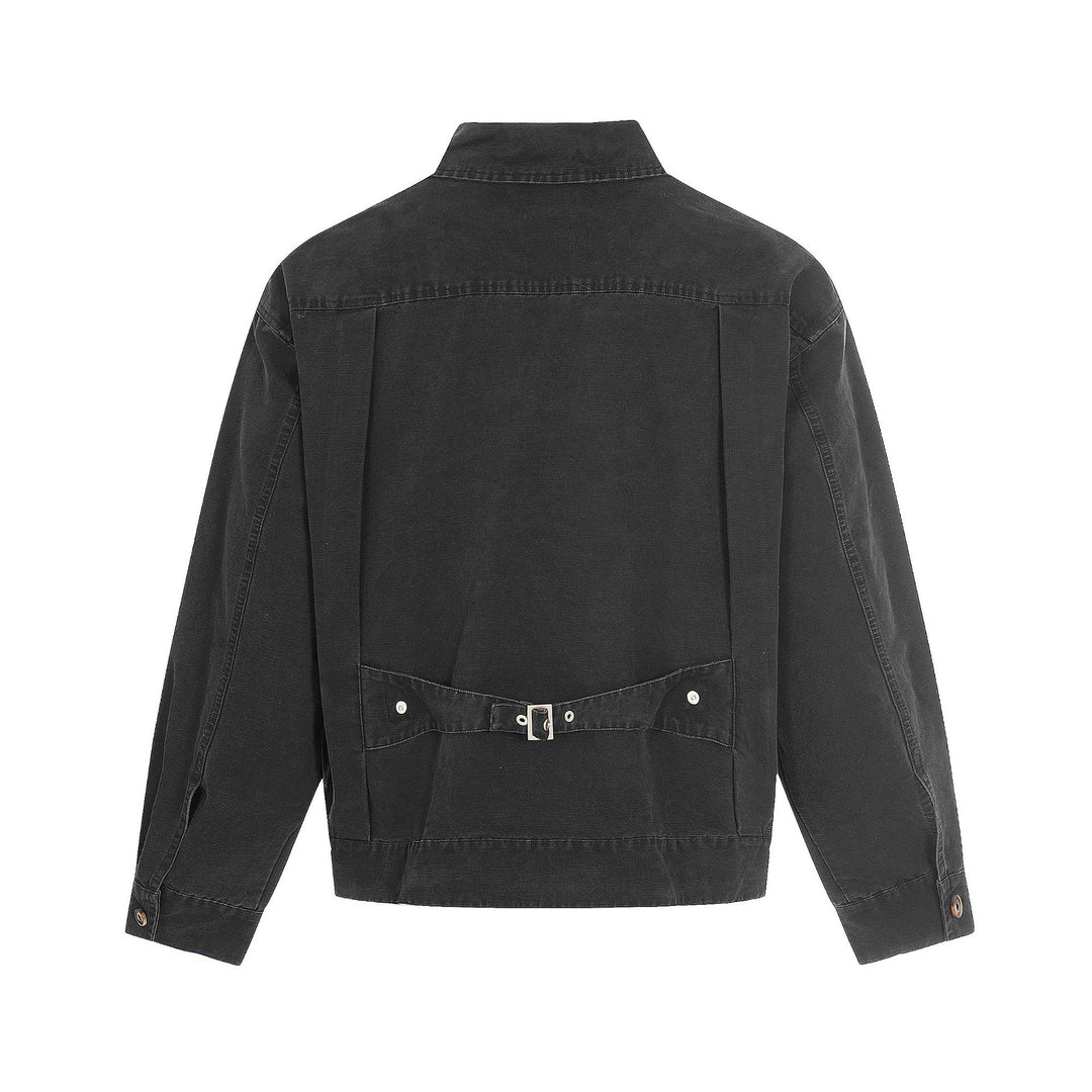 Herren Canvas-Utility-Blousonjacke mit Tunnelzug und Ziersteppungen Nord Taschen
