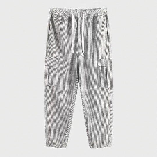Herren Cordhose im Cargo-Stil mit Kordelzug und aufgesetzten Taschen Nord Taschen