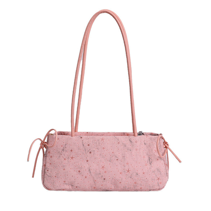 Damen Hobo-Tasche mit süßem Plüsch-Hängetier und einzigartigem Sternenmuster Nord Taschen