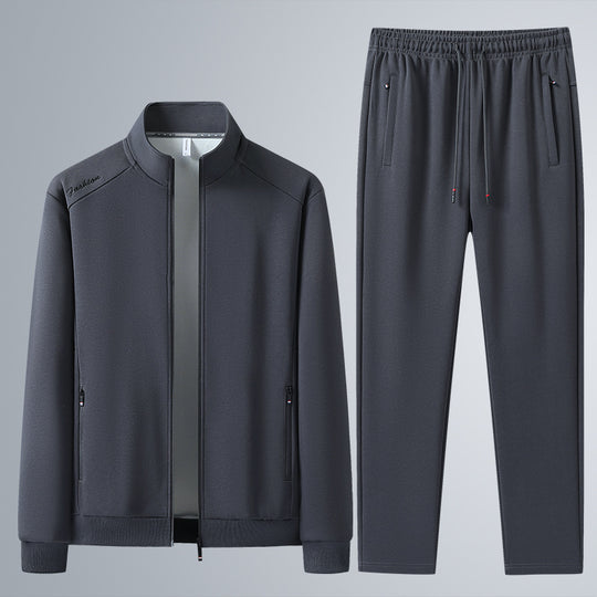 Herren Zweiteiliges Sport-Lounge-Set mit Stehkragen, verdecktem Reißverschluss & Kordelbund Nord Taschen