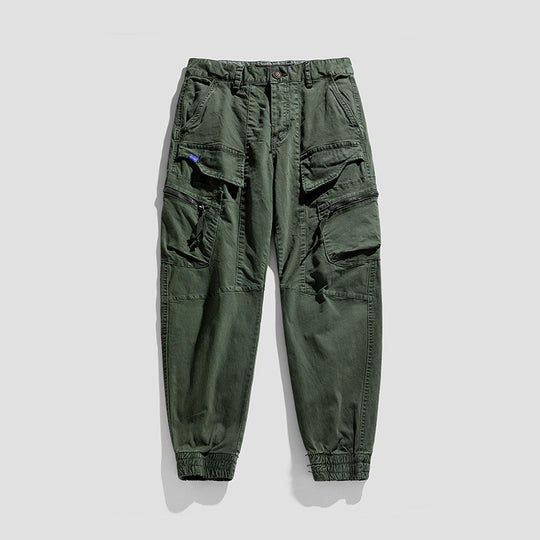 Herren Multifunktionale Cargo-Jogginghose im Tactical-Canvas-Stil mit Knie‑Paneelen, Reißverschluss‑ und Klappentaschen Nord Taschen