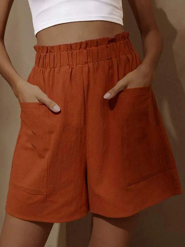 Damen Baumwollshorts mit elastischem Bund und praktischen Taschen