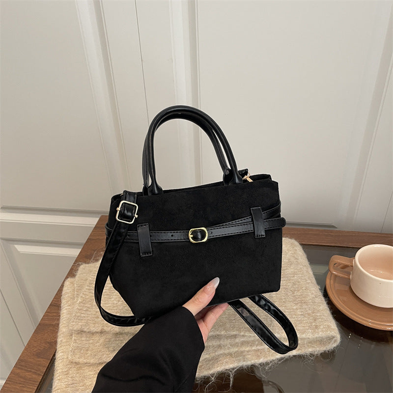 Damen elegante Wildlederhandtasche mit abnehmbarem Schulterriemen Nord Taschen