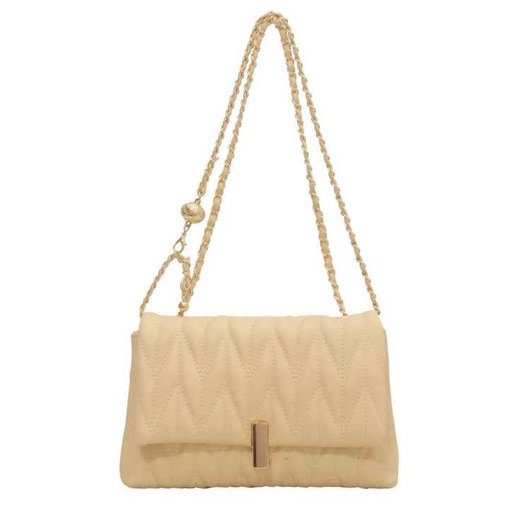 Damen elegante Umhängetasche mit Steppdesign und goldenen Akzenten Nord Taschen