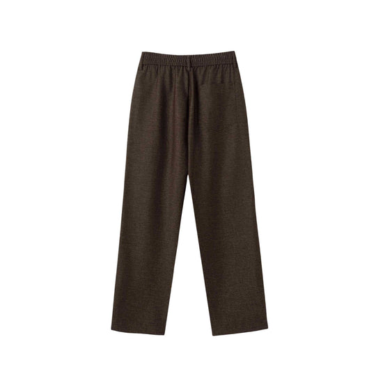 Damen Hochtaillierte weite Bundfaltenhose mit elastischem Rücken Nord Taschen