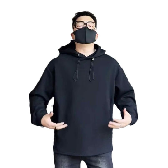 Herren Oversized Kapuzenpullover mit Dropped-Shoulder, schwerer Baumwollmischung und minimalistischer Silhouette Nord Taschen