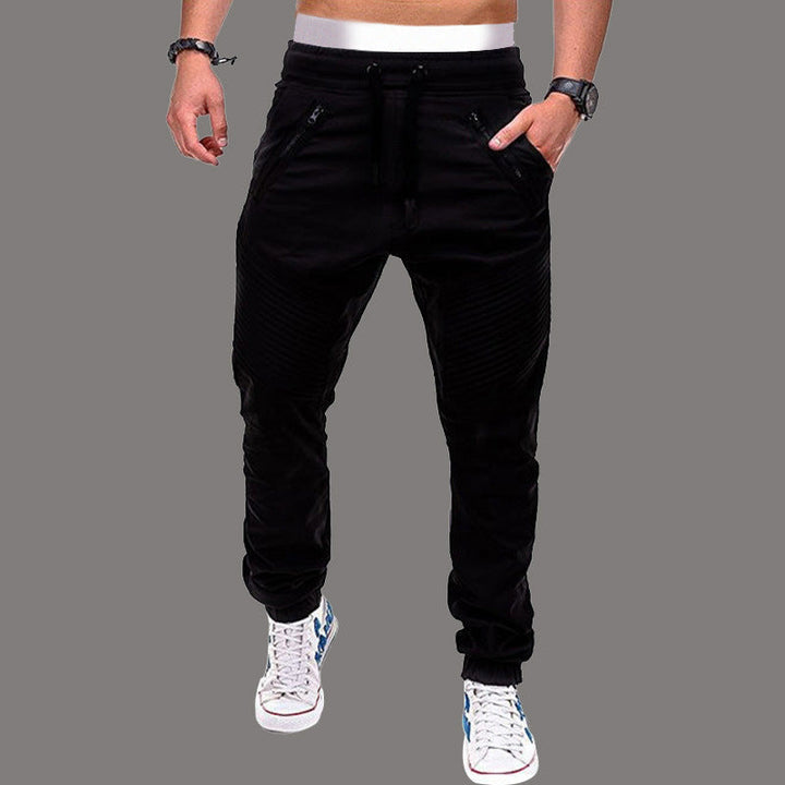 Herren modische Jogginghose mit elastischem Bund und seitlichen Reißverschlusstaschen