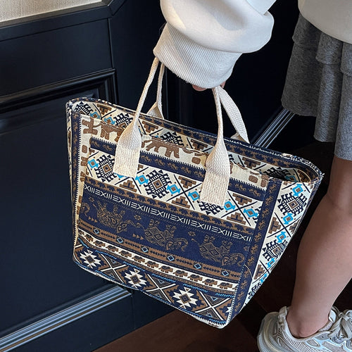 Damen Freizeit-Shopper-Tasche mit geometrischem Muster Nord Taschen