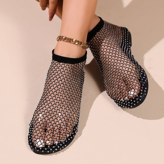 Damen transparente Ballerinas aus Netzmaterial Nord Taschen