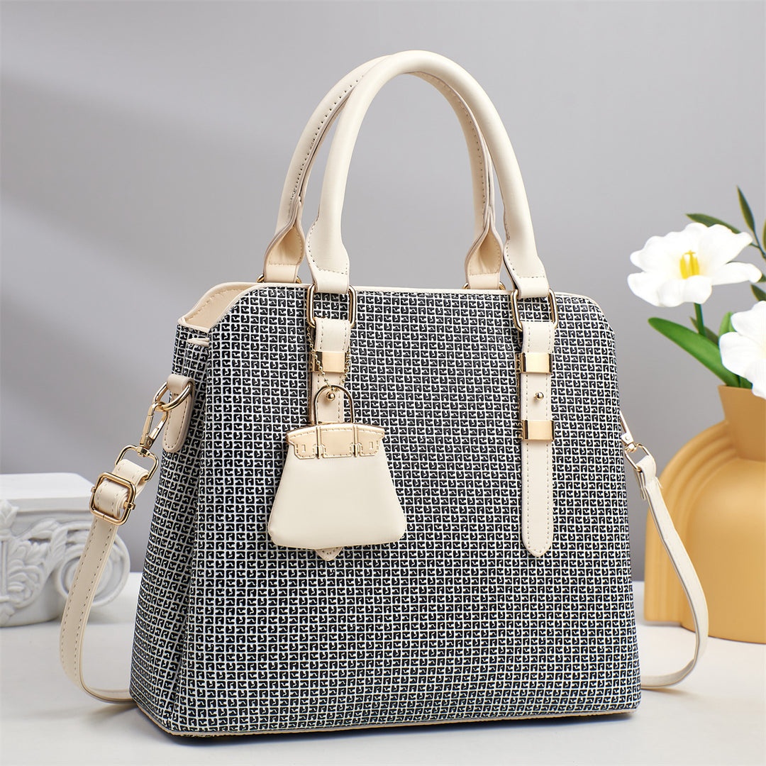 Damen klassische Handtasche mit strukturiertem Design und abnehmbarer Clutch Nord Taschen