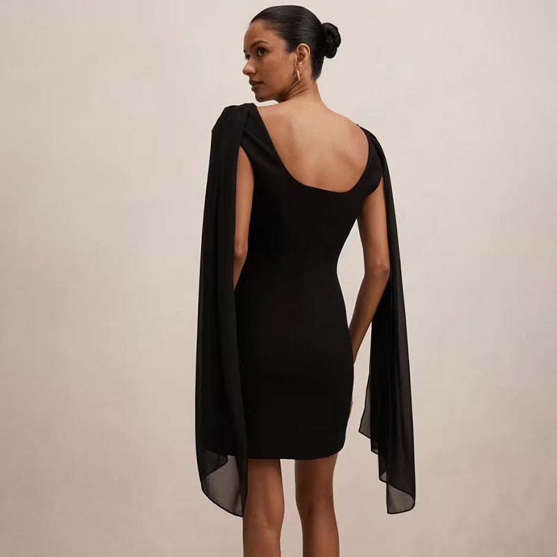 Damen Elegantes Wickelkleid mit drapierter Schulterpartie Nord Taschen