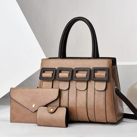 Damen elegante Handtasche mit strukturierten Akzenten und abnehmbarer Clutch Nord Taschen