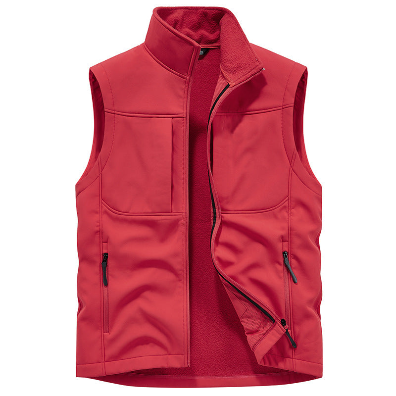 Herren Funktionale Softshell‑Weste mit Fleecefutter und winddichter Membran Nord Taschen