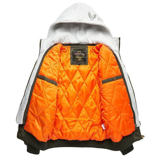 Herren Bomberjacke mit abnehmbarer Kapuzen-Innenseele und gesteppter Thermofütterung Nord Taschen