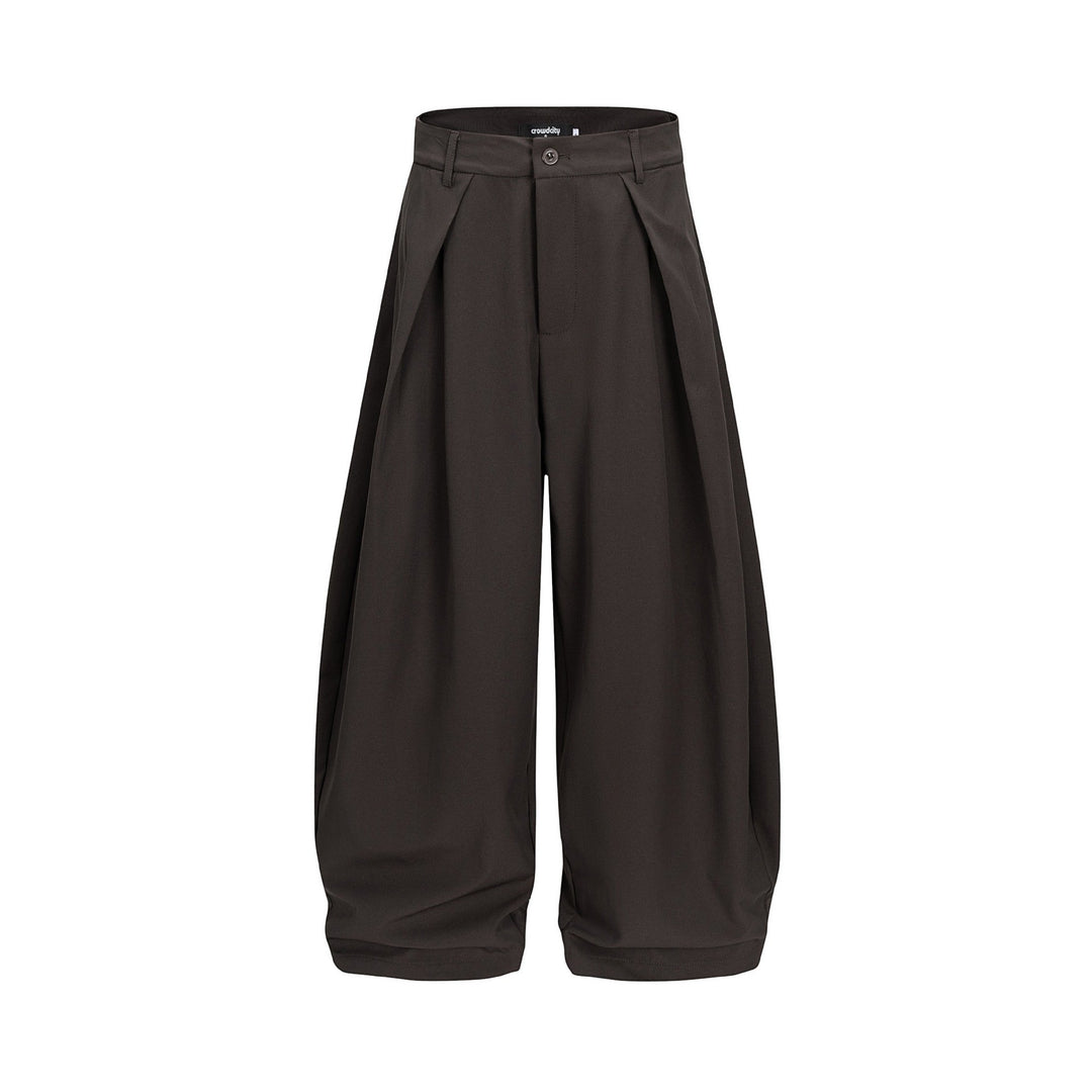 Damen Weite Culotte-Hose mit hoher Leibhöhe, Kellerfalten und verkürztem Saum Nord Taschen
