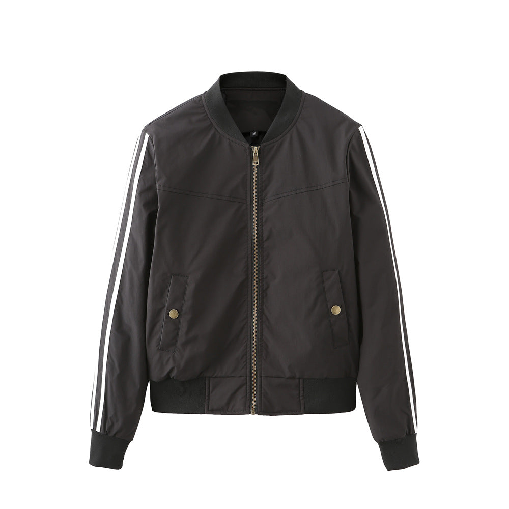 Damen sportliche Bomberjacke mit modischen Seiteneinsätzen und elastischen Bündchen Nord Taschen