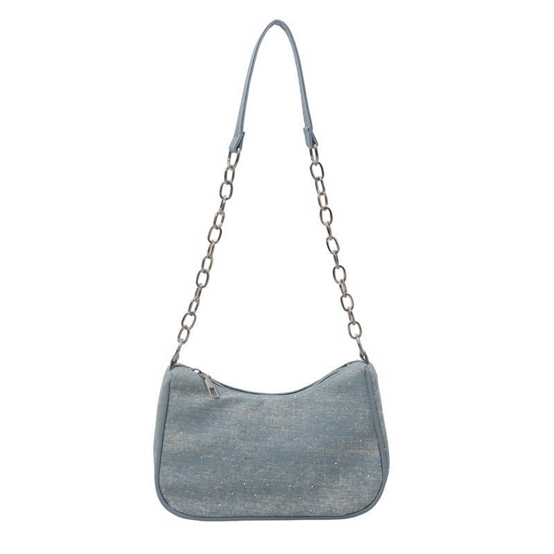 Damen modische Handtasche mit Kettenriemen und Denim-Design Nord Taschen