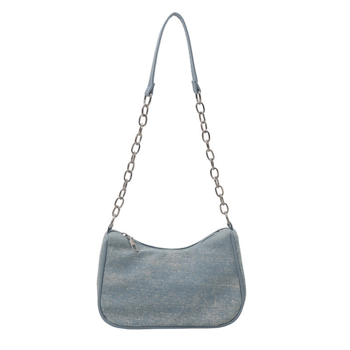 Damen modische Handtasche mit Kettenriemen und Denim-Design Nord Taschen