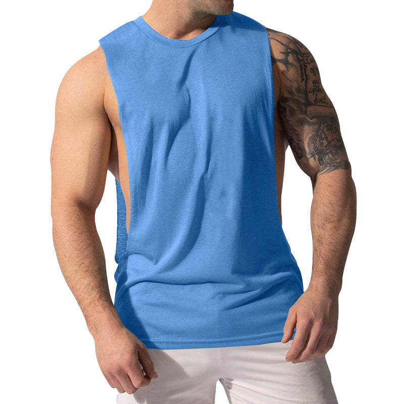 Herren nan Muskelshirt mit extra tiefen Armöffnungen und atmungsaktivem Baumwollmix