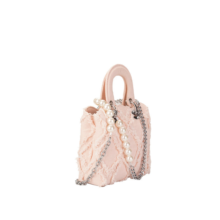 Damen Mini-Handtasche mit auffälligem eingeschnürtem Design und Perlenakzenten Nord Taschen