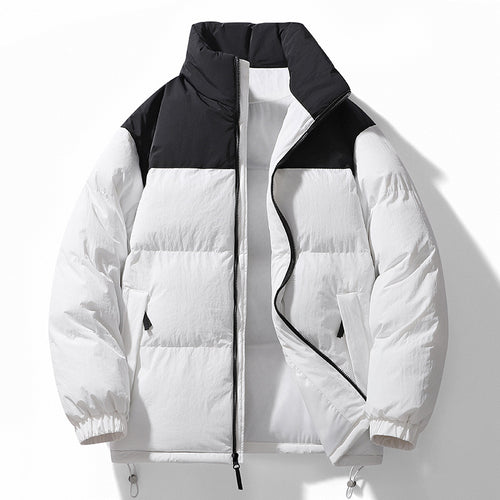 Herren Gefütterte Steppjacke mit hohem Kragen, Kordelzugsaum und Kontrastpaneel Nord Taschen