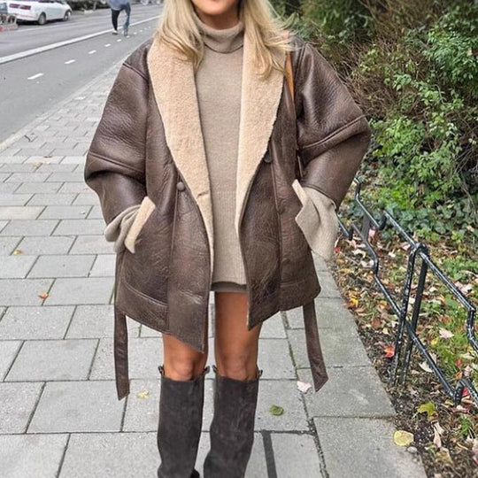 Damen Lässige jacke mit weichem Futter und praktischen Taschen Nord Taschen