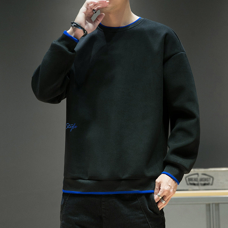 Herren Relaxed-Sweatshirt mit kontrastpaspelierten Bündchen und Clean-Rundhals Nord Taschen