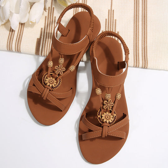 Damen Komfort Sandalen mit floralen Applikationen Nord Taschen