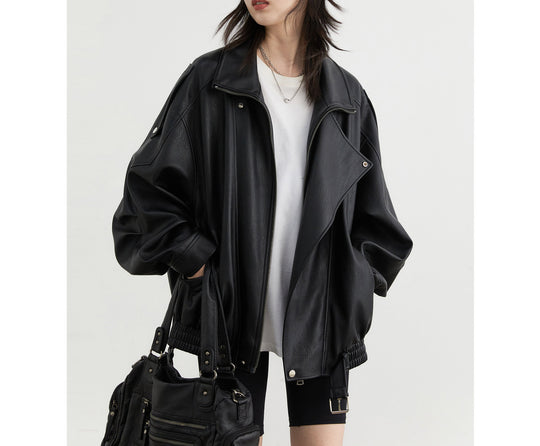 Damen Stilvolle Lederjacke Nord Taschen