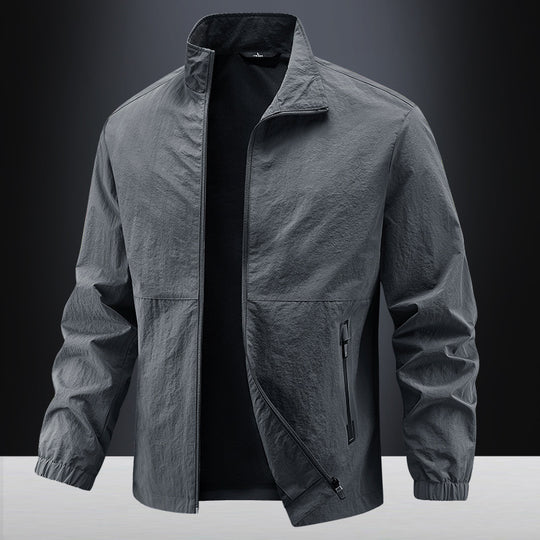Herren Leichte technische Übergangsjacke mit Stehkragen atmungsaktivem Mesh-Futter und wasserabweisenden Reißverschlusstaschen Nord Taschen