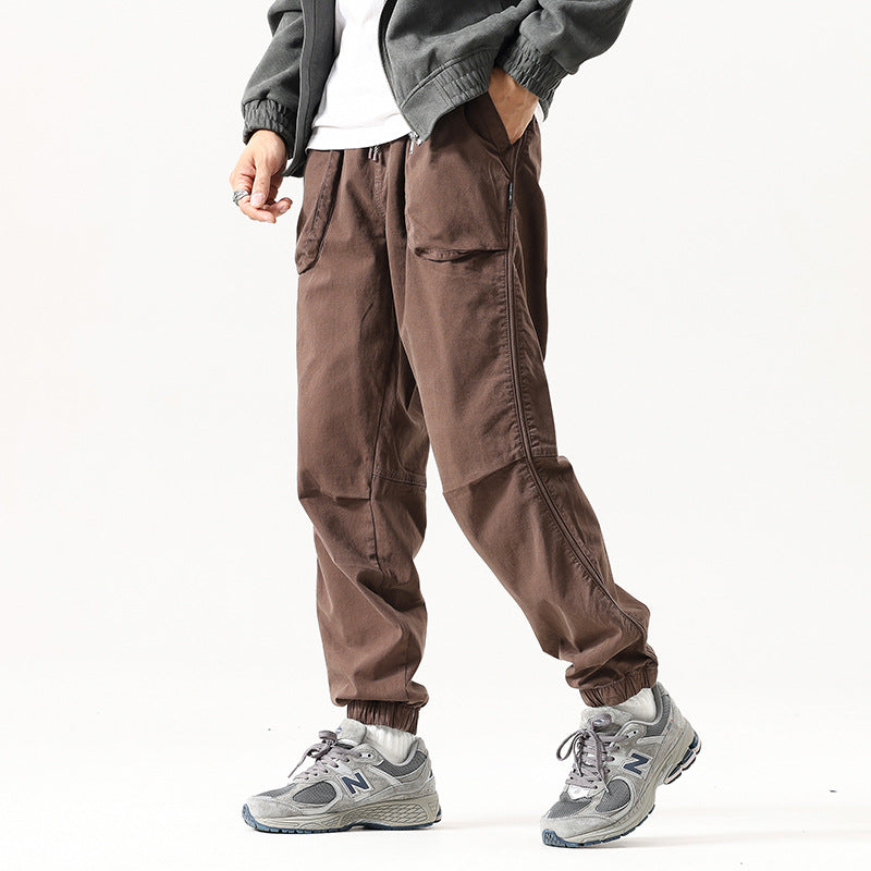 Herren Cargo-Jogginghose im Utility-Streetstyle mit Elastikbund, Tunnelzug und verstärkten Kniepaneelen Nord Taschen