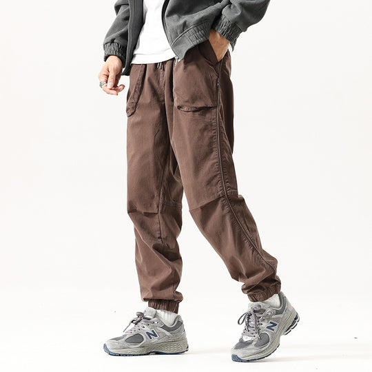 Herren Cargo-Jogginghose im Utility-Streetstyle mit Elastikbund, Tunnelzug und verstärkten Kniepaneelen Nord Taschen