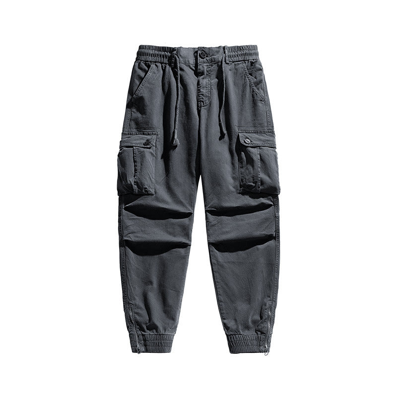 Herren Funktionale Cargohose im Joggerstil mit Tunnelzugbund, aufgesetzten Klapptaschen und Reißverschluss-Saum Nord Taschen