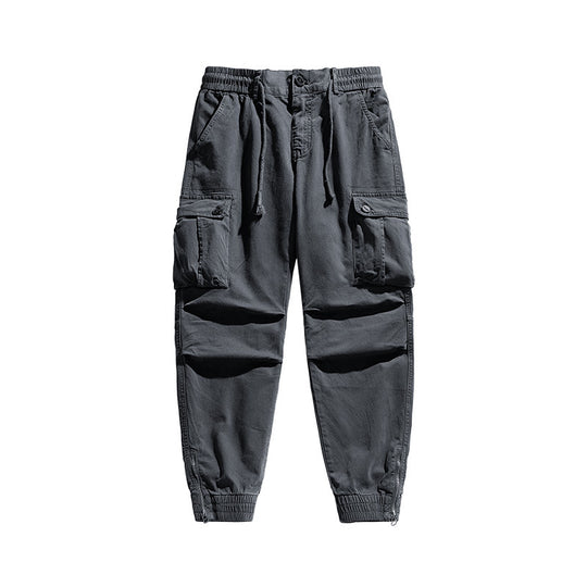 Herren Funktionale Cargohose im Joggerstil mit Tunnelzugbund, aufgesetzten Klapptaschen und Reißverschluss-Saum Nord Taschen