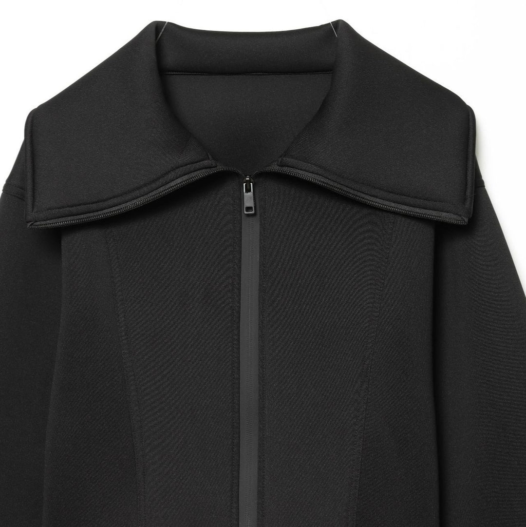Damen Cropped-Boxy-Jacke mit übergroßem Funnelkragen und verdecktem Reißverschluss Nord Taschen