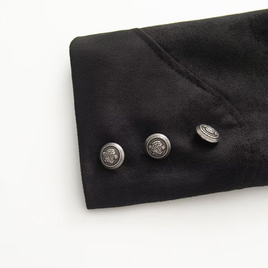 Damen Kurze uniforminspirierte Jacke mit hohem Stehkragen, Doppelknopfreihe und Ziermanschetten Nord Taschen
