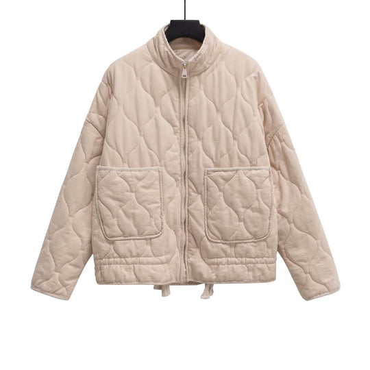 Damen Steppjacke mit Stehkragen, Kissensteppung und Tunnelzug Nord Taschen