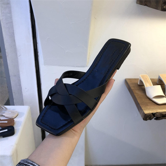 Damen Komfortable Badesandalen mit geflochtenem Riemendesign Nord Taschen