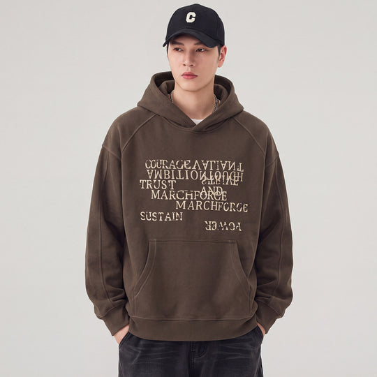 Herren Oversize Kapuzenpullover mit Statement-Print und Kängurutasche Nord Taschen