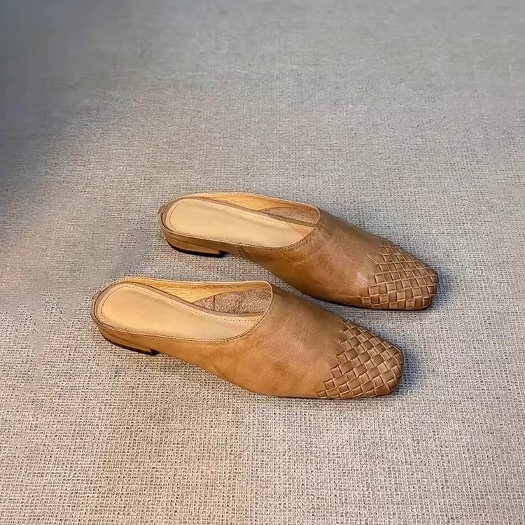 Damen Mules mit geflochtenem Design und bequemer Sohle