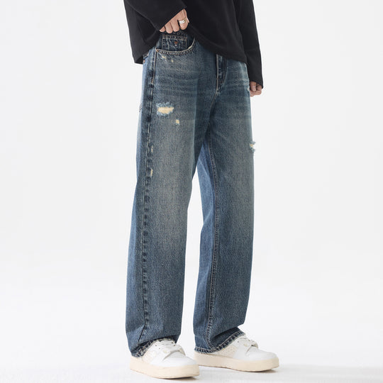 Herren Locker geschnittene Baggy-Jeans aus robustem Denim mit Distressed-Details Nord Taschen