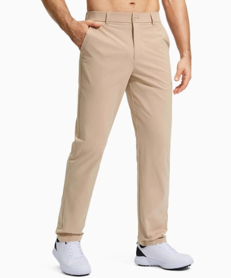 Herren nan elastische Golftwill-Hose mit geradem Schnitt, knitterfreiem Material und verdeckter Reißverschlusstasche - Arvani