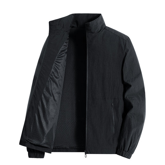 Herren ultraleichte atmungsaktive Freizeitjacke mit Mesh-Innenfutter Stehkragen und Reißverschlusstaschen Nord Taschen