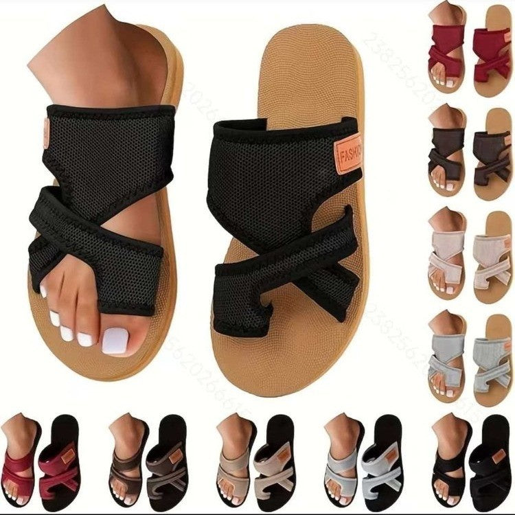 Damen  atmungsaktive Mesh-Zehentrenner-Sandale mit verstellbarem Klettverschluss und ergonomischem Komfortfußbett Nord Taschen