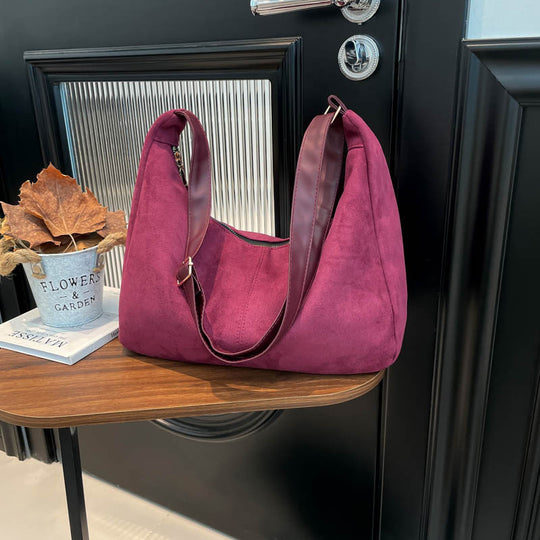 Damen elegante Schultertasche aus weichem Mikrofaserstoff Nord Taschen
