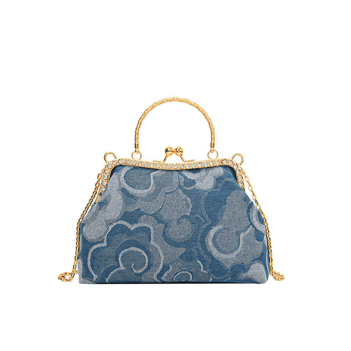 Damen elegante Handtasche mit glamourösem Kettenverschluss Nord Taschen