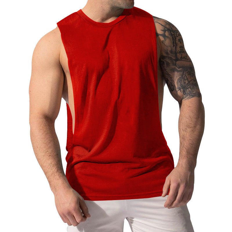 Herren nan Muskelshirt mit extra tiefen Armöffnungen und atmungsaktivem Baumwollmix