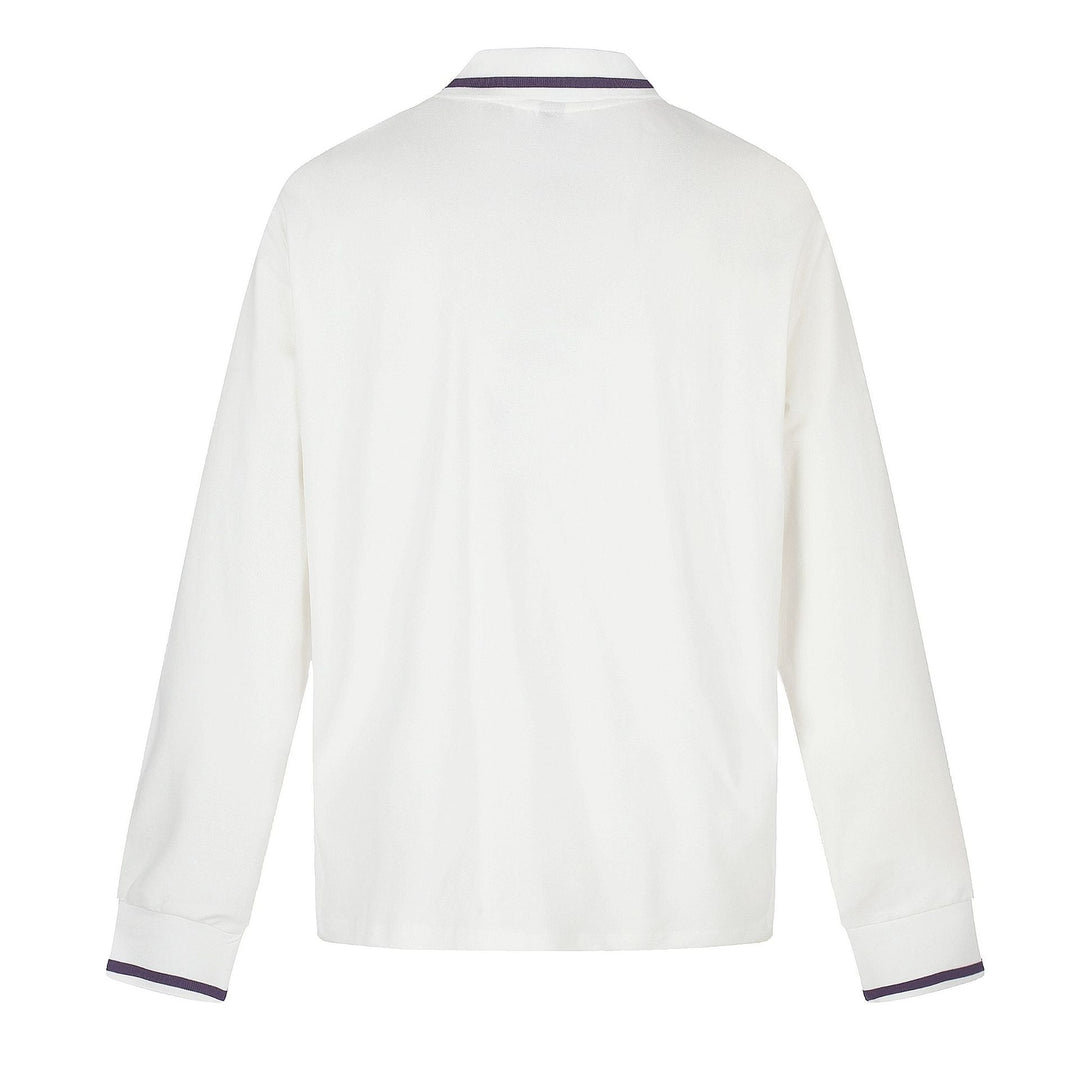 Damen Langarm-Poloshirt mit Strass-Applikation und kontrastierenden Bündchen Nord Taschen